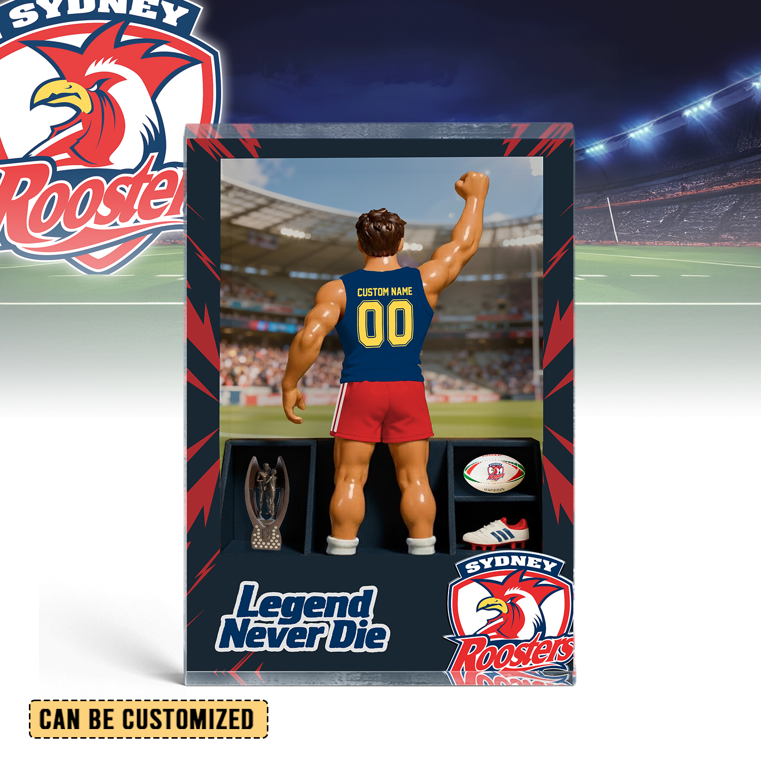 Auspiritmerch Sydney Roosters Personalized Sports Acrylic Block Plaque Gift For Fans