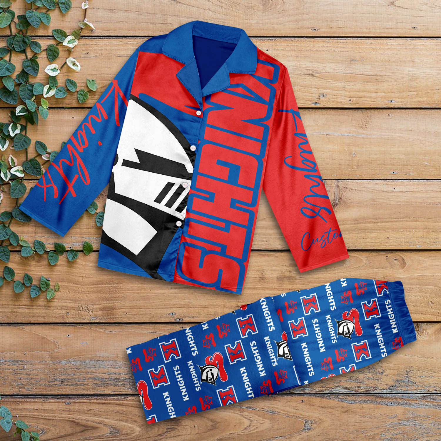 Auspiritmerch Newcastle Knights Personalized Long Pajamas Set Gifts For Fans