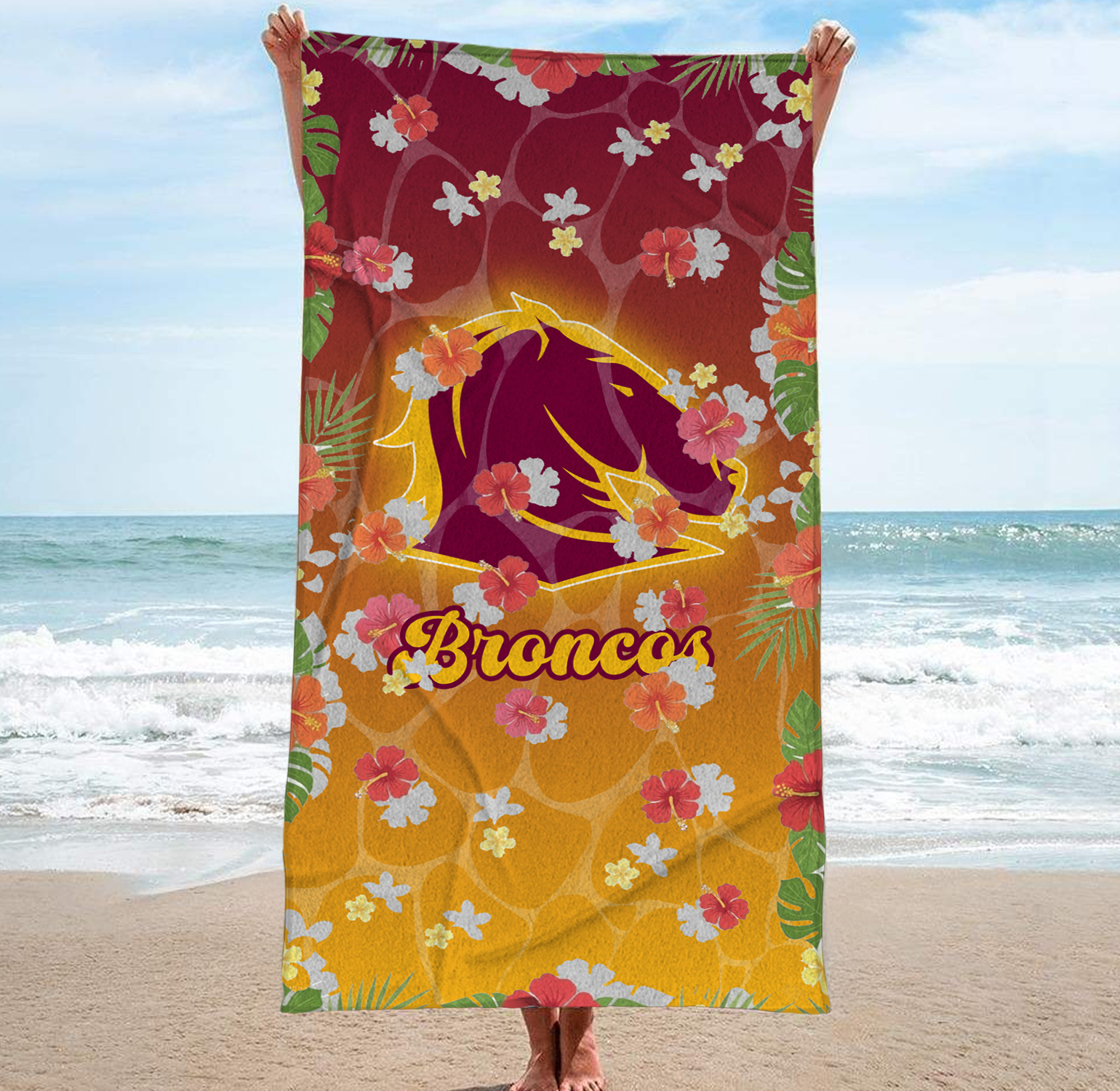 Auspiritmerch Brisbane Broncos Personalized Pool Travel Beach and Bath Towels for Kids and Adult