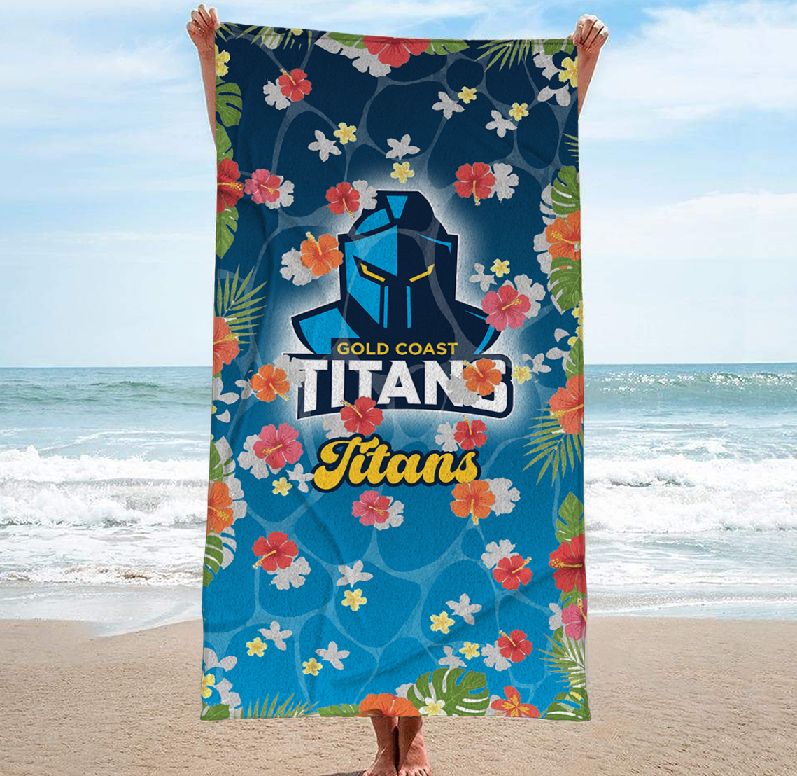 Auspiritmerch Gold Coast Titans Personalized Pool Travel Beach and Bath Towels for Kids and Adult