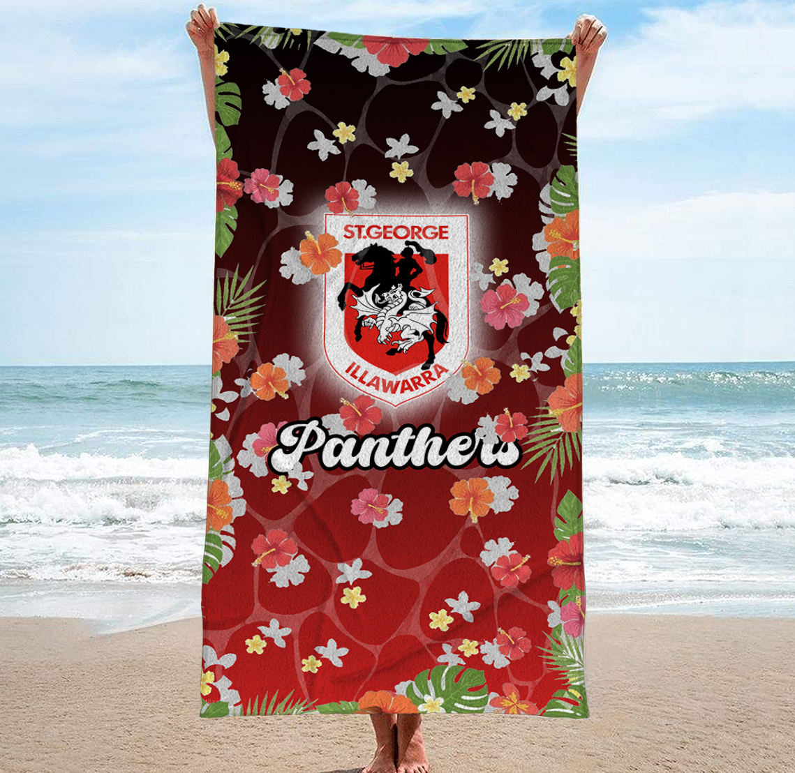 Auspiritmerch St. George Illawarra Dragons Personalized Pool Travel Beach and Bath Towels for Kids and Adult