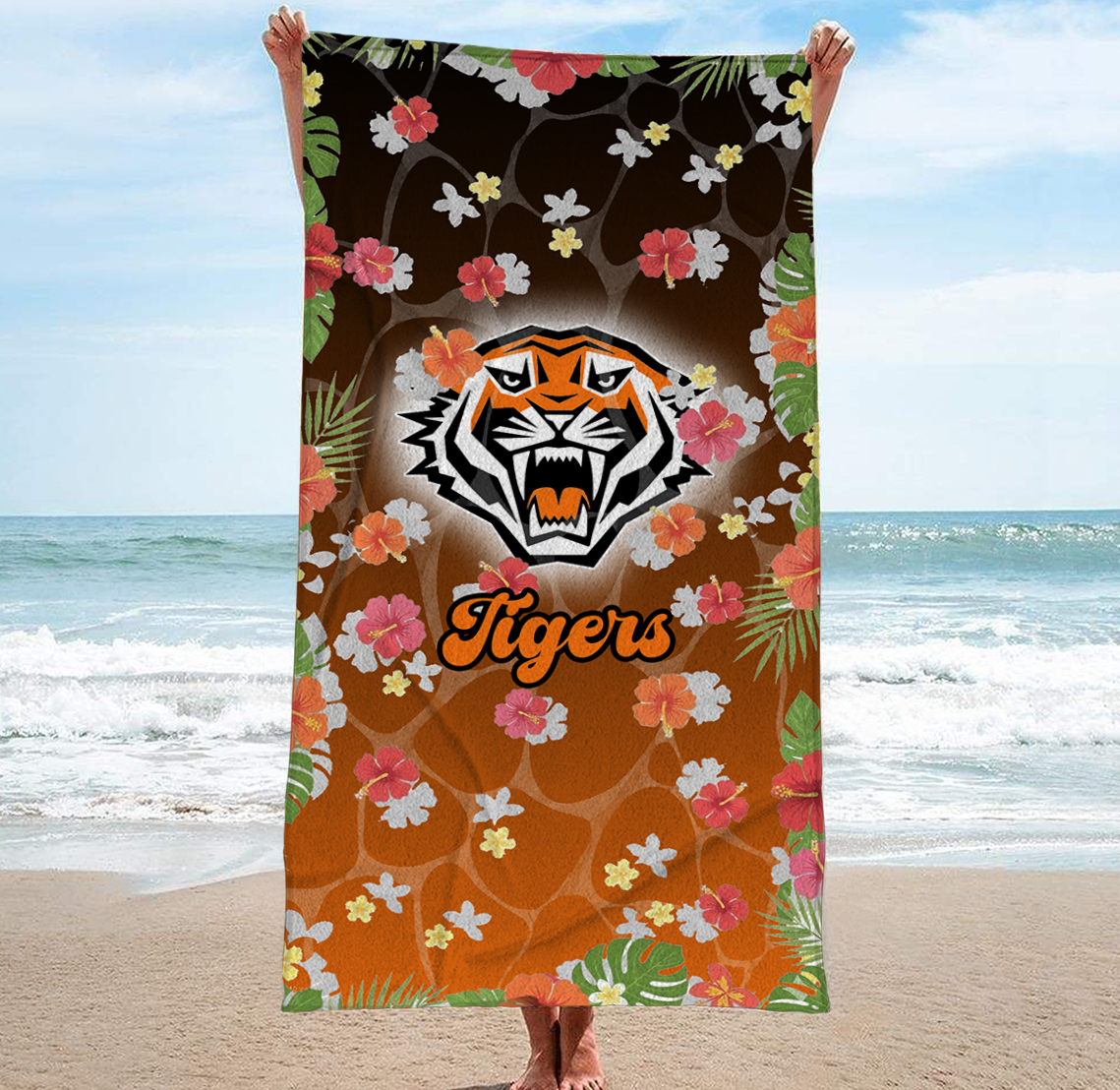 Auspiritmerch Wests Tigers Personalized Pool Travel Beach and Bath Towels for Kids and Adult