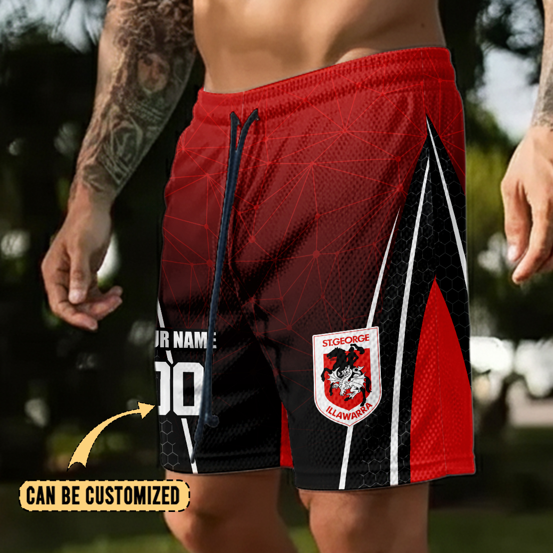 Auspiritmerch St. George Illawarra Dragons Personalized Short Pants Gift For Fans