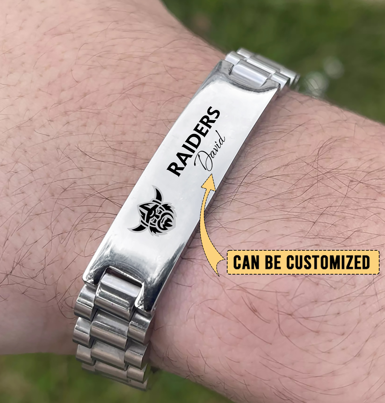 Auspiritmerch Canberra Raiders Personalized Stainless Steel Bracelet Gift For Fans