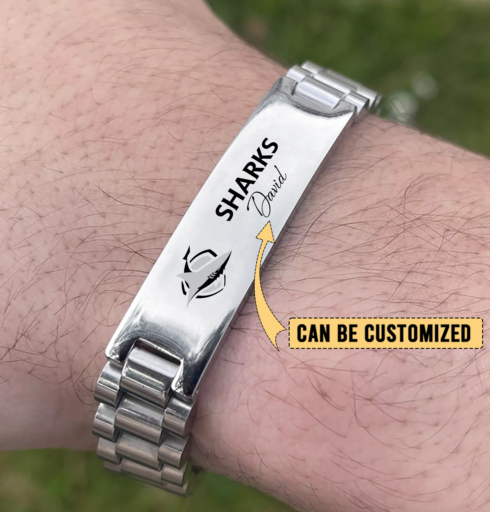 Auspiritmerch Cronulla-Sutherland Sharks Personalized Stainless Steel Bracelet Gift For Fans