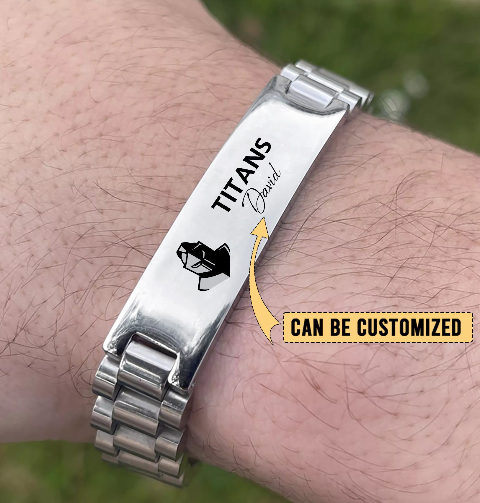 Auspiritmerch Gold Coast Titans Personalized Stainless Steel Bracelet Gift For Fans
