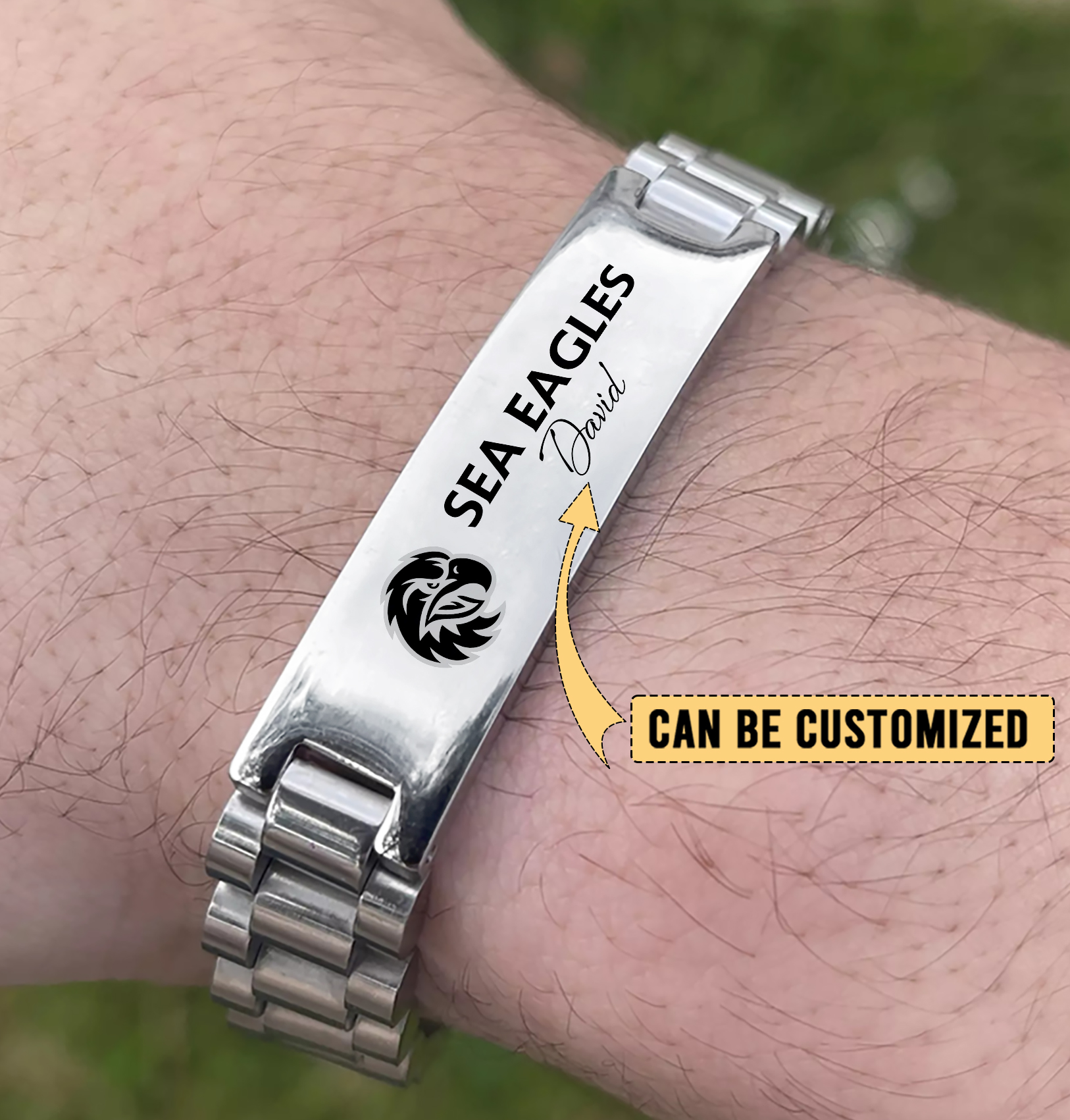 Auspiritmerch Manly Warringah Sea Eagles Personalized Stainless Steel Bracelet Gift For Fans