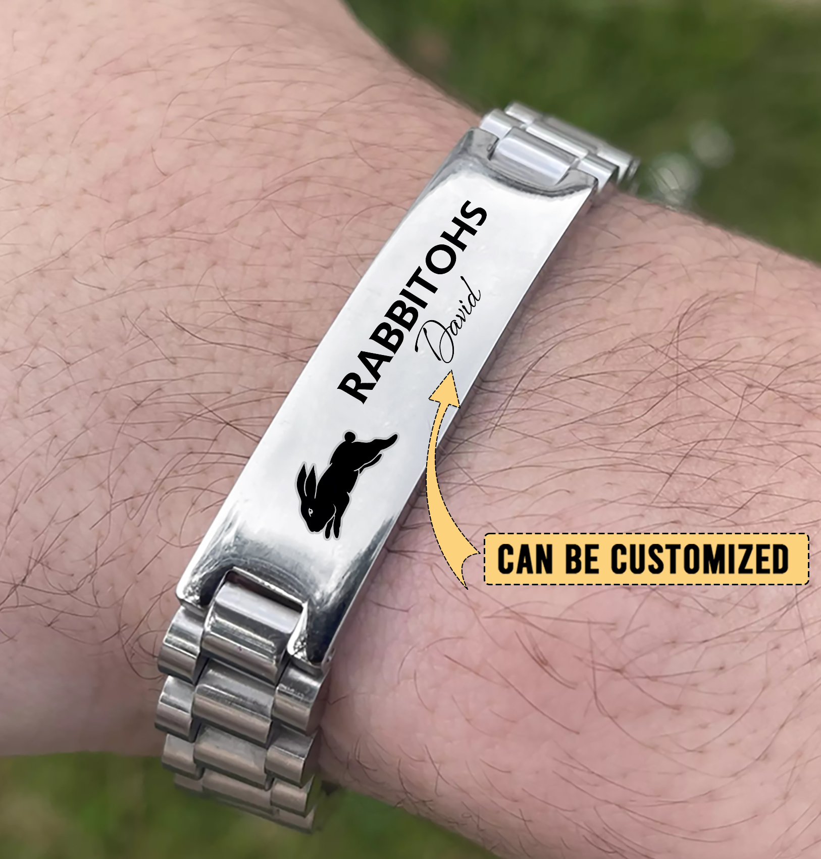 Auspiritmerch South Sydney Rabbitohs Personalized Stainless Steel Bracelet Gift For Fans