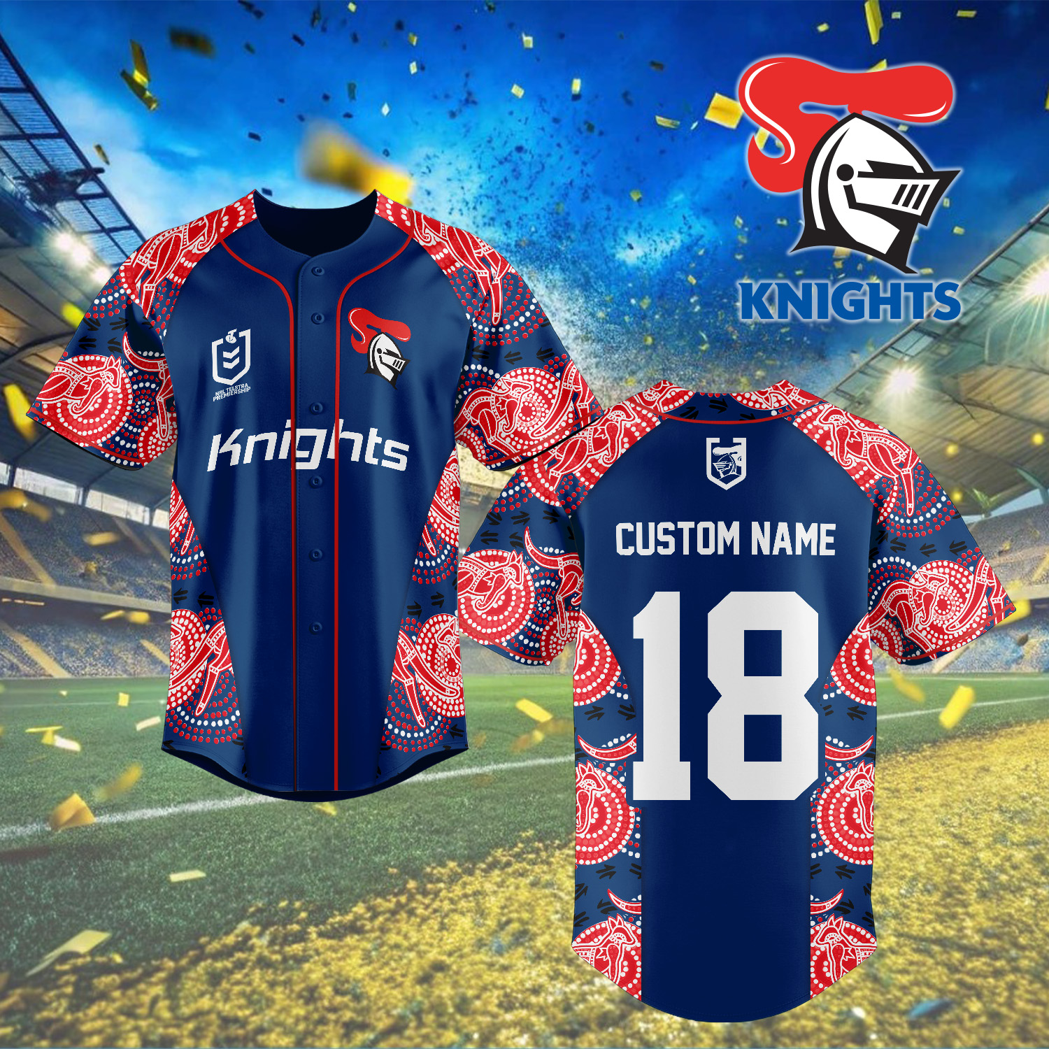 Auspiritmerch Newcastle Knights Personalized Baseball Jersey Gifts For Fans