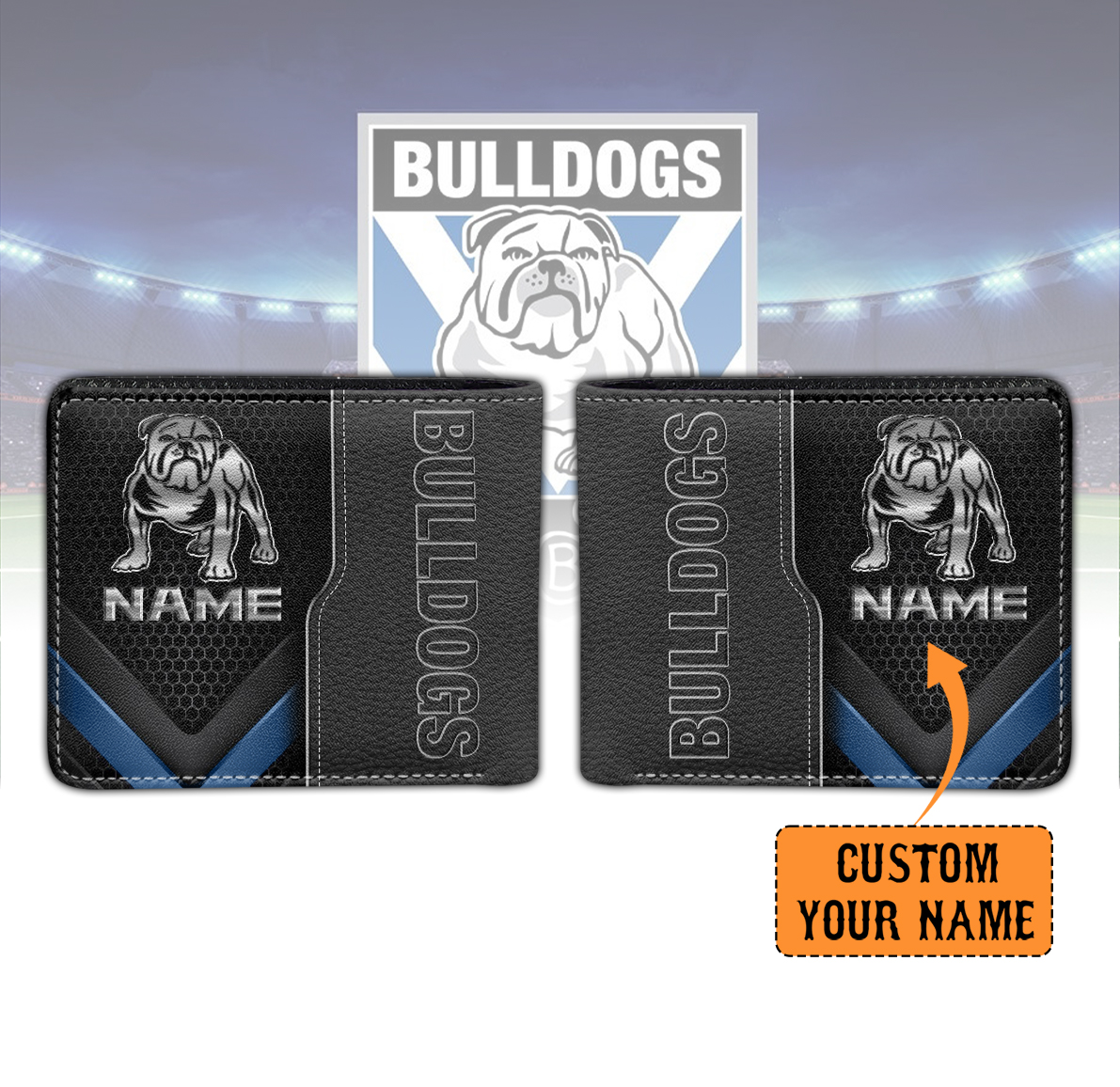 Auspiritmerch Canterbury-Bankstown Bulldogs Personalized Leather Wallet Gift For Fans