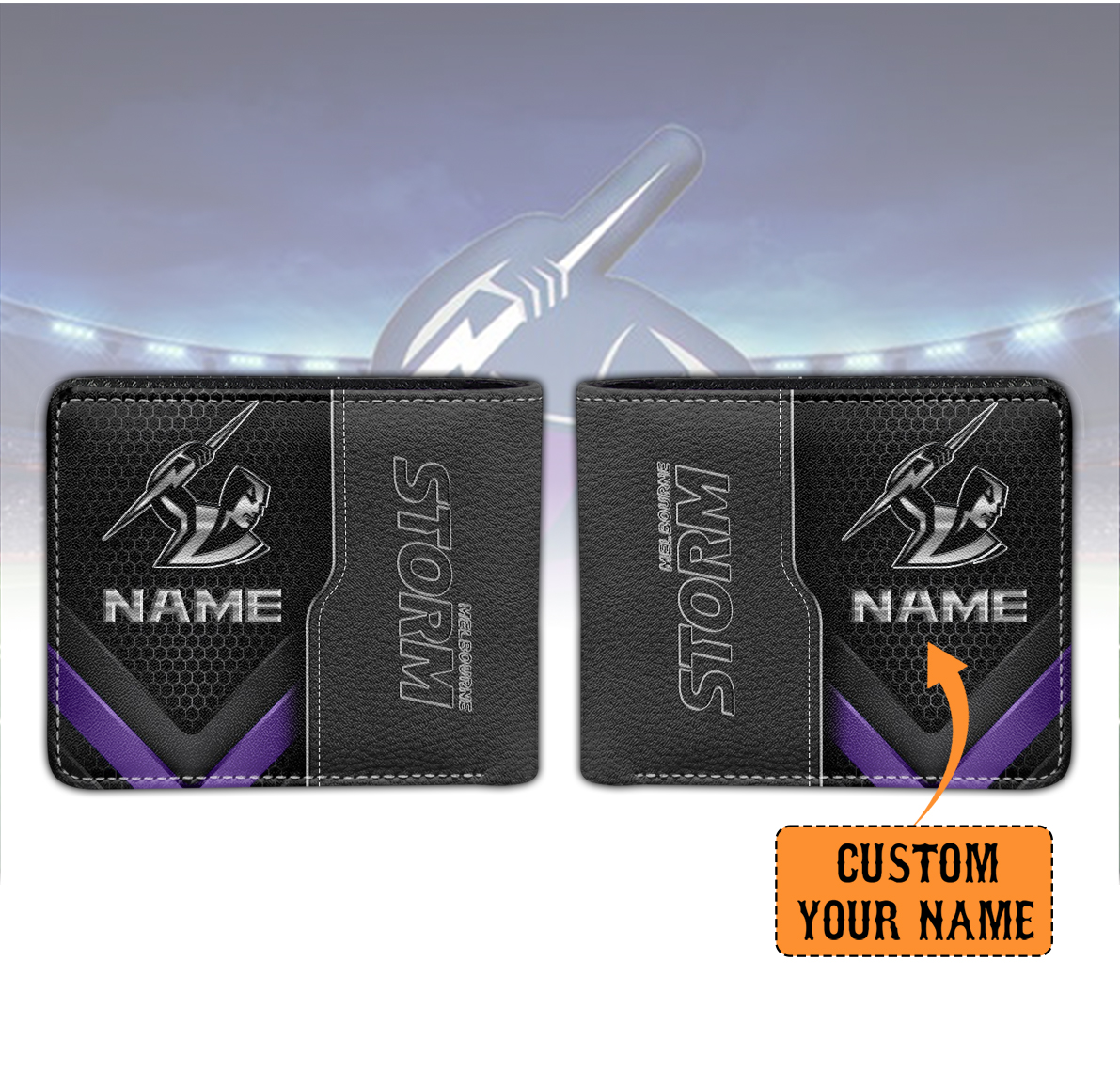 Auspiritmerch Melbourne Storm Personalized Leather Wallet Gift For Fans