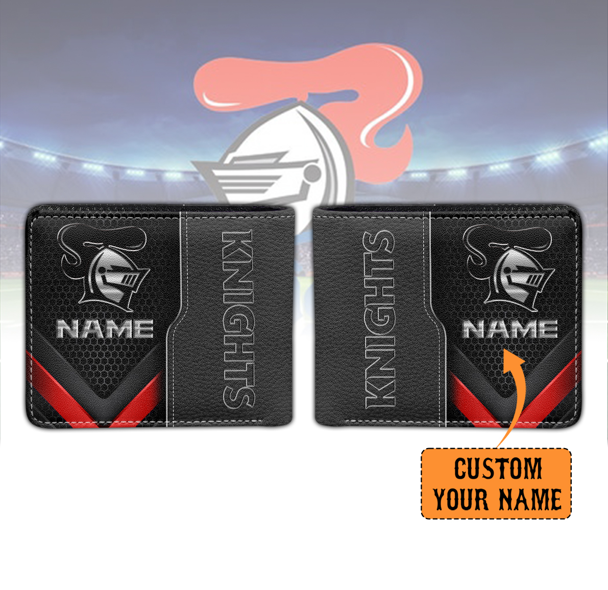 Auspiritmerch Newcastle Knights Personalized Leather Wallet Gift For Fans