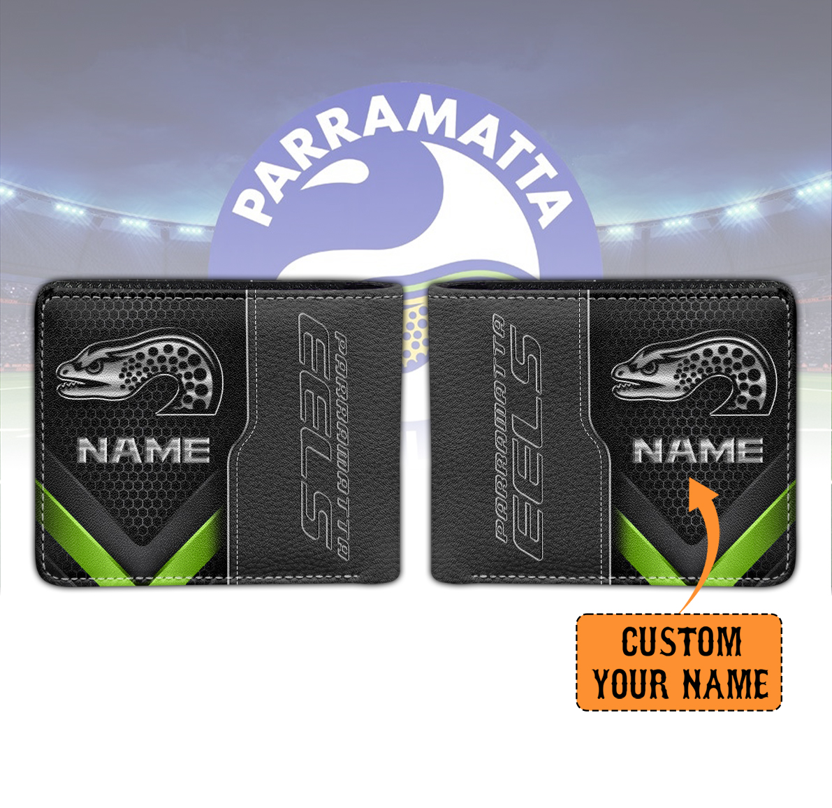 Auspiritmerch Parramatta Eels Personalized Leather Wallet Gift For Fans