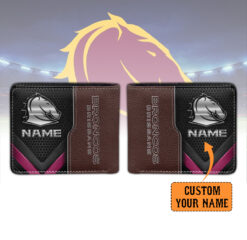 Auspiritmerch Brisbane Broncos Personalized Leather Wallet Gift For Fans