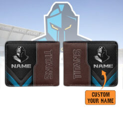 Auspiritmerch Gold Coast Titans Personalized Leather Wallet Gift For Fans