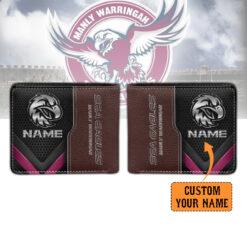 Auspiritmerch Manly Warringah Sea Eagles Personalized Leather Wallet Gift For Fans