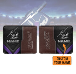 Auspiritmerch Melbourne Storm Personalized Leather Wallet Gift For Fans