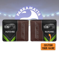 Auspiritmerch Parramatta Eels Personalized Leather Wallet Gift For Fans