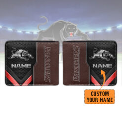Auspiritmerch Penrith Panthers Personalized Leather Wallet Gift For Fans