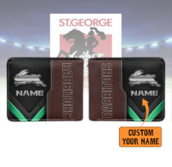Auspiritmerch South Sydney Rabbitohs Personalized Leather Wallet Gift For Fans