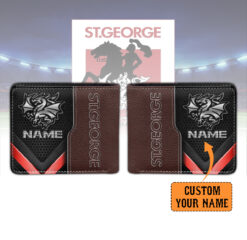 Auspiritmerch St. George Illawarra Dragons Personalized Leather Wallet Gift For Fans