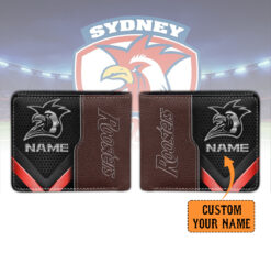 Auspiritmerch Sydney Roosters Personalized Leather Wallet Gift For Fans