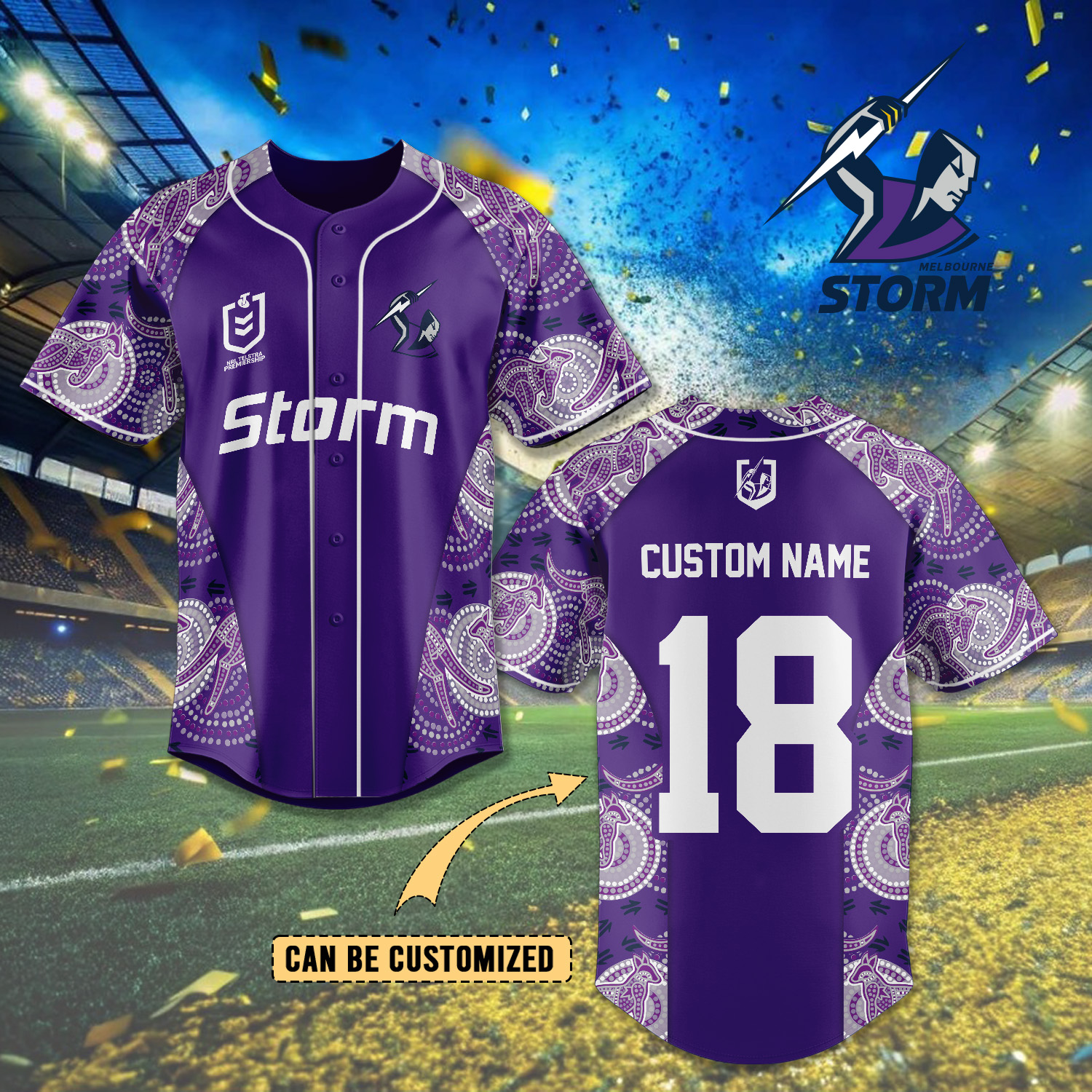 Auspiritmerch Melbourne Storm Personalized Baseball Jersey Gifts For Fans