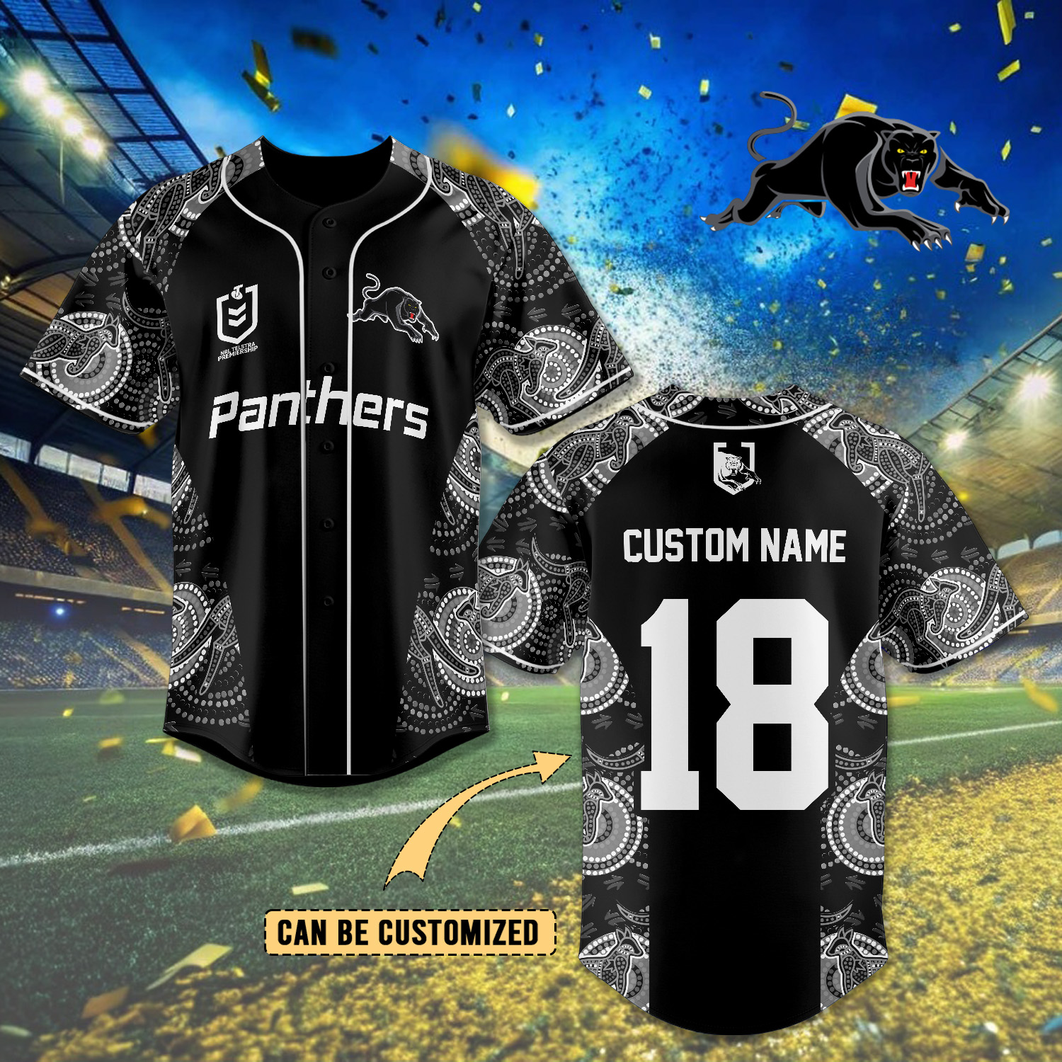 Auspiritmerch Penrith Panthers Personalized Baseball Jersey Gifts For Fans