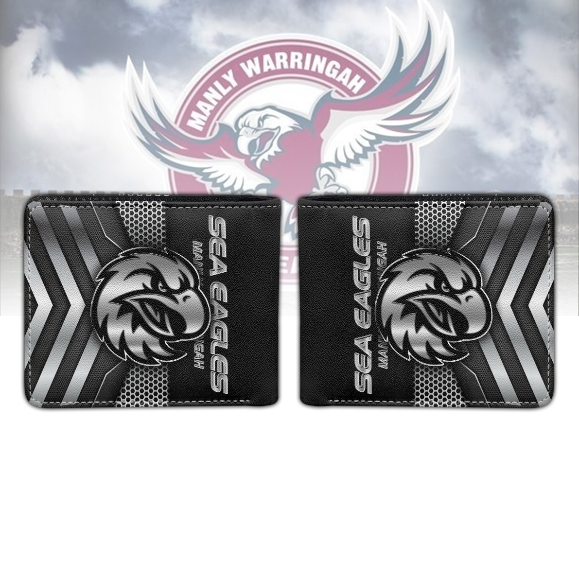 Auspiritmerch Manly Warringah Sea Eagles Personalized Leather Wallet Gift For Fans