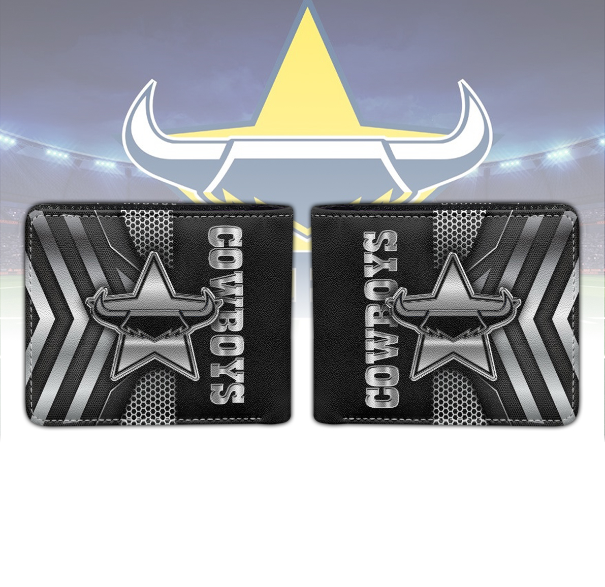 Auspiritmerch North Queensland Cowboys Personalized Leather Wallet Gift For Fans