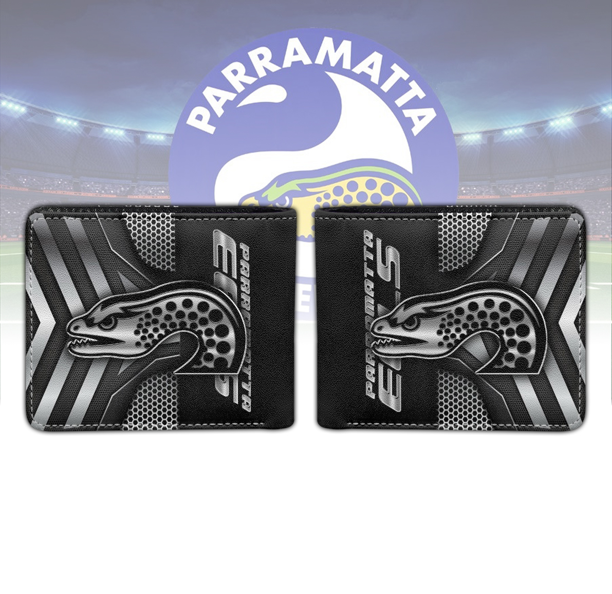Auspiritmerch Parramatta Eels Personalized Leather Wallet Gift For Fans