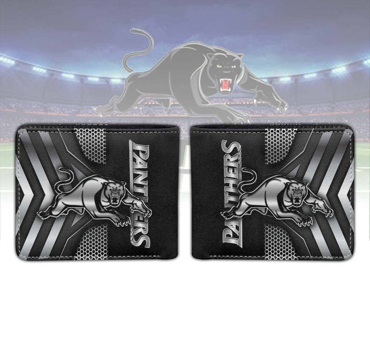 Auspiritmerch Penrith Panthers Personalized Leather Wallet Gift For Fans