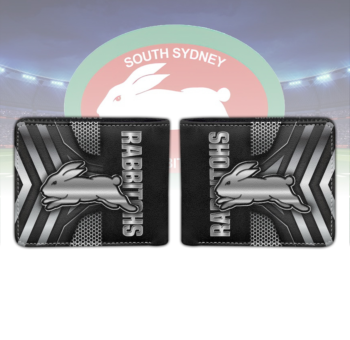 Auspiritmerch South Sydney Rabbitohs Personalized Leather Wallet Gift For Fans