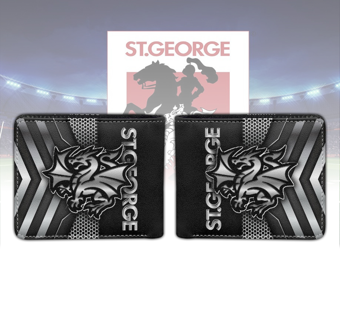 Auspiritmerch St. George Illawarra Dragons Personalized Leather Wallet Gift For Fans