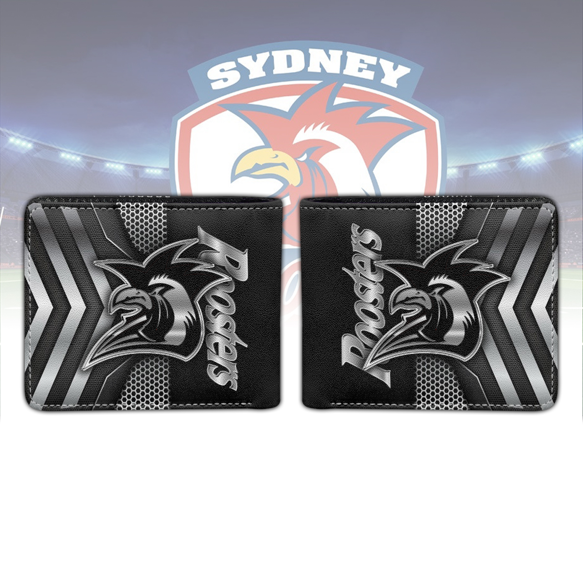 Auspiritmerch Sydney Roosters Personalized Leather Wallet Gift For Fans