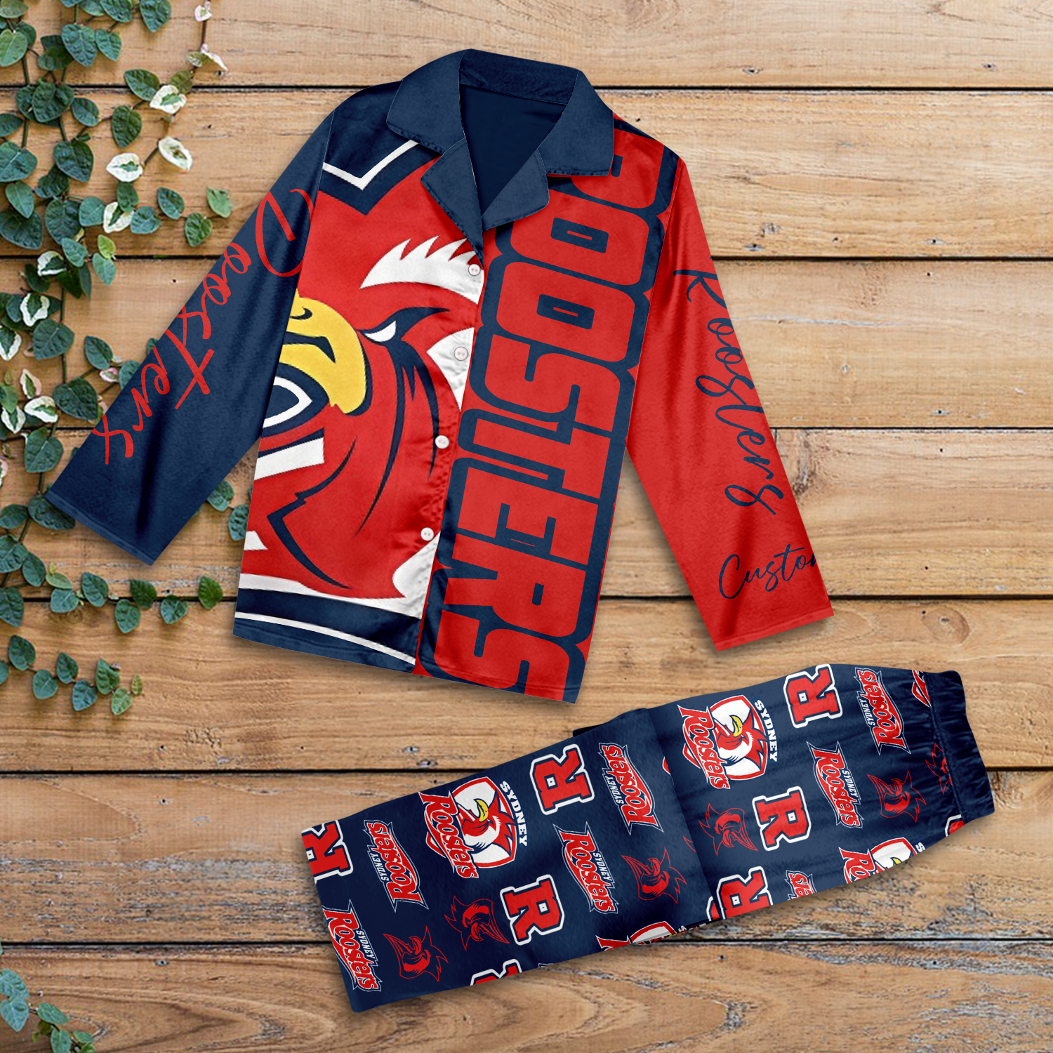 Auspiritmerch Sydney Roosters Personalized Long Pajamas Set Gifts For Fans
