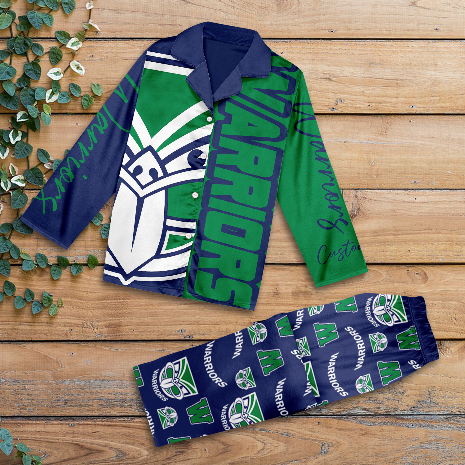 Auspiritmerch New Zealand Warriors Personalized Long Pajamas Set Gifts For Fans