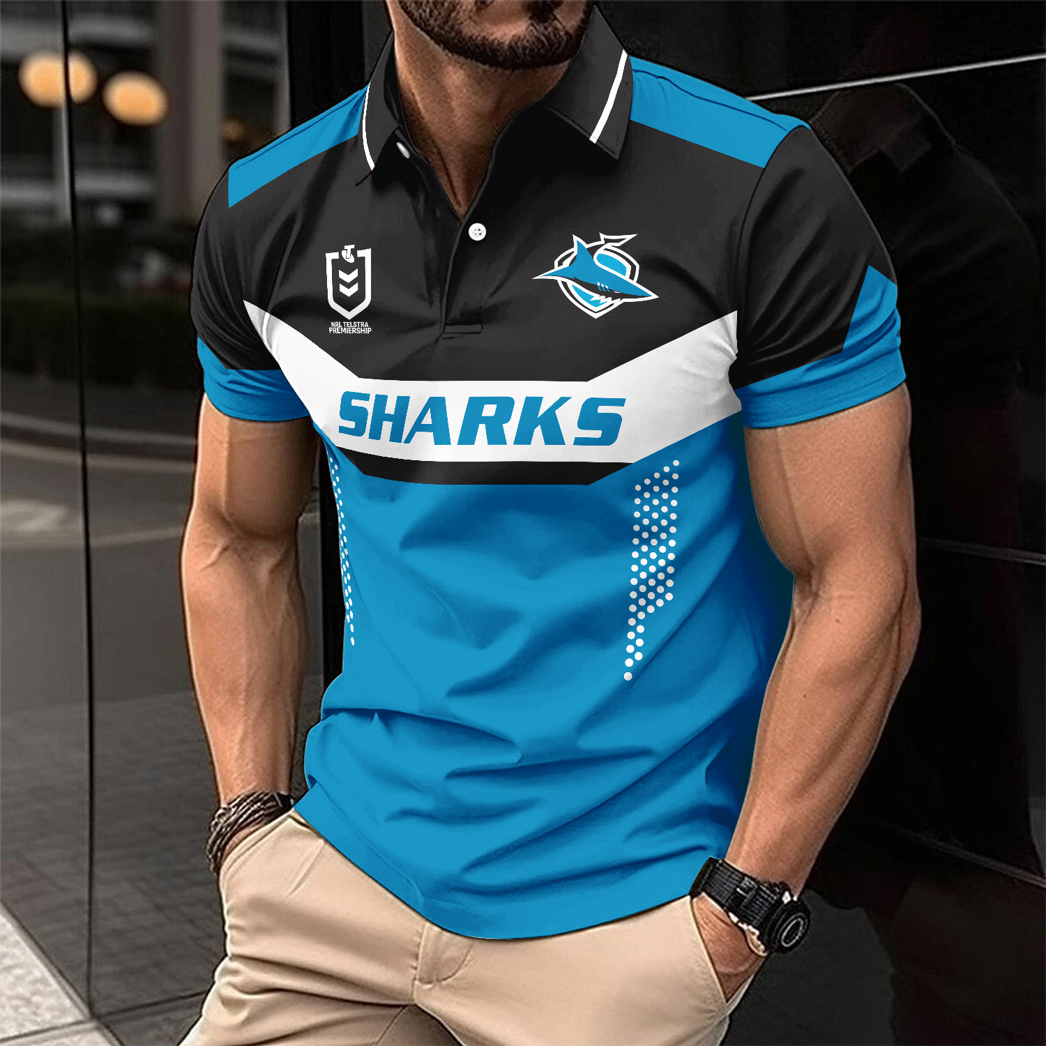 Auspiritmerch Cronulla-Sutherland Sharks Personalized Polo Shirt Gift For Fans
