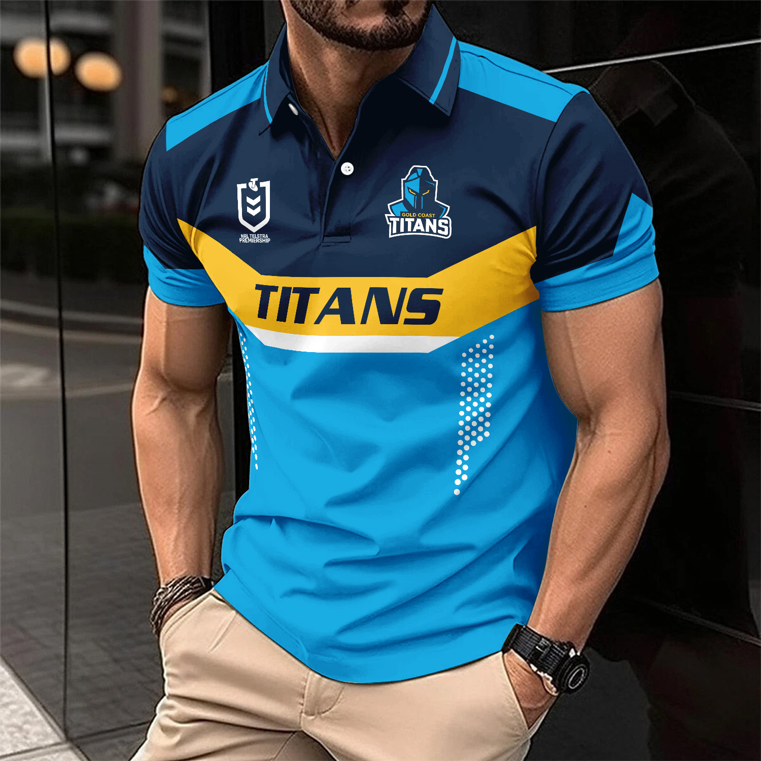Auspiritmerch Gold Coast Titans Personalized Polo Shirt Gift For Fans