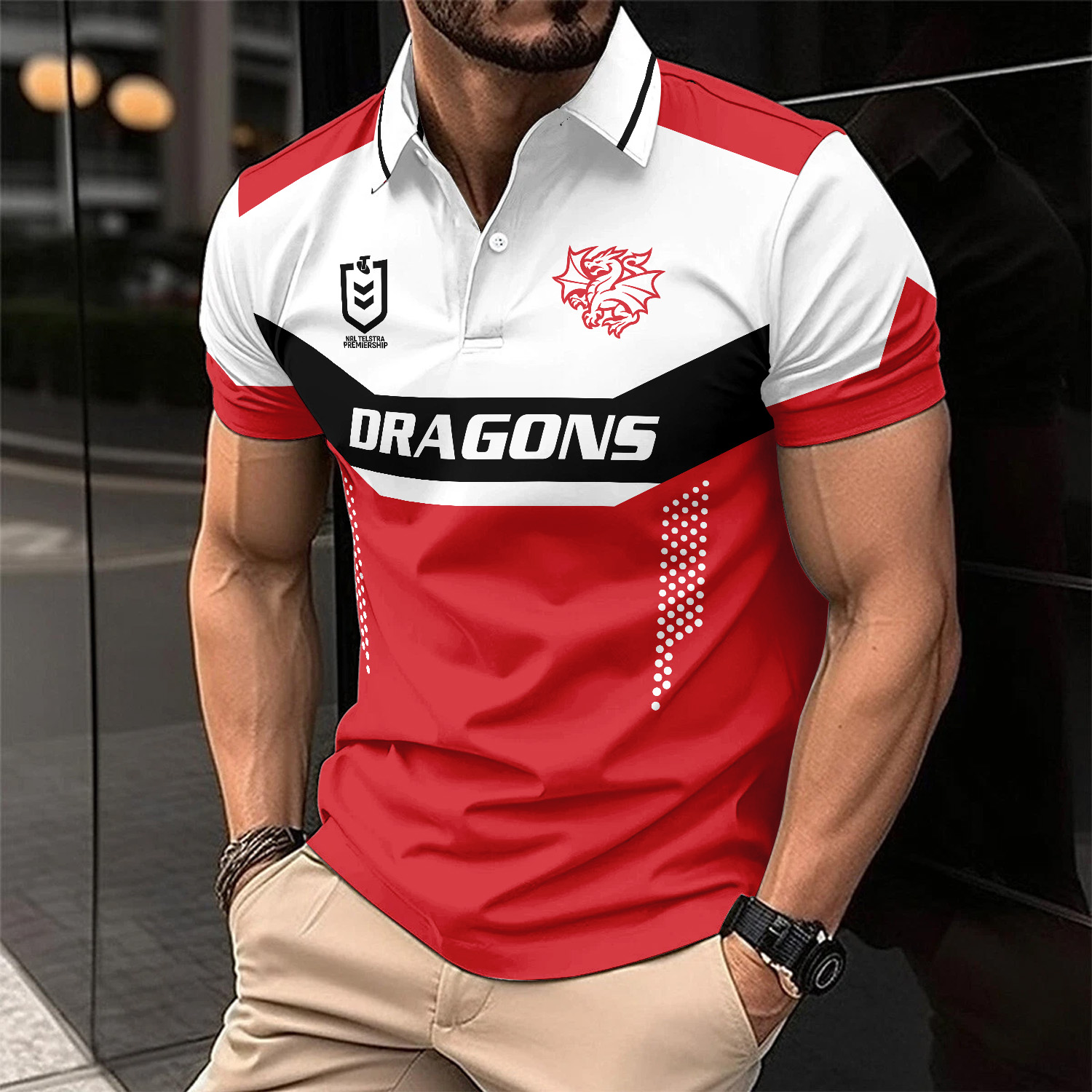 Auspiritmerch St. George Illawarra Dragons Personalized Polo Shirt Gift For Fans