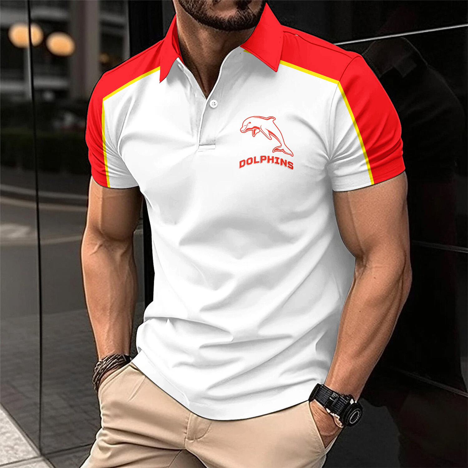 Auspiritmerch Dolphins Personalized Polo Shirt Gift For Fans