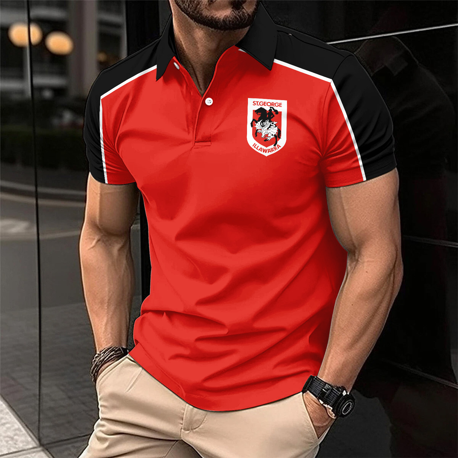 Auspiritmerch St. George Illawarra Dragons Personalized Polo Shirt Gift For Fans