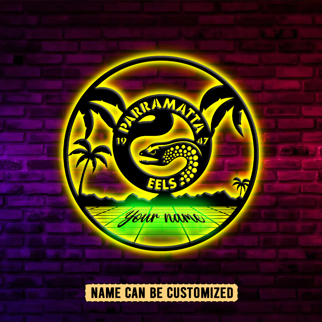Auspiritmerch Parramatta Eels Personalized Wall Art LED Gift For Fans