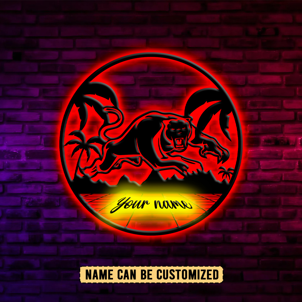 Auspiritmerch Penrith Panthers Personalized Wall Art LED Gift For Fans