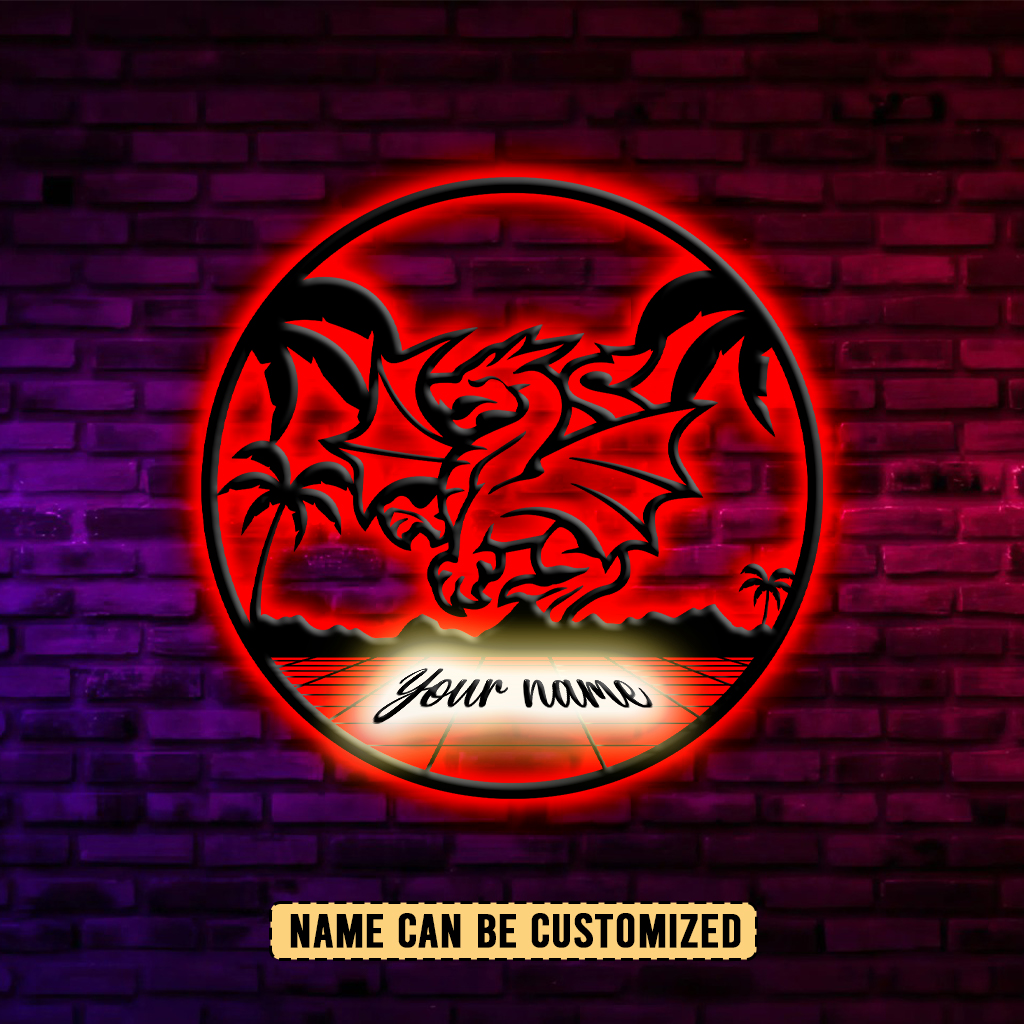 Auspiritmerch St. George Illawarra Dragons Personalized Wall Art LED Gift For Fans