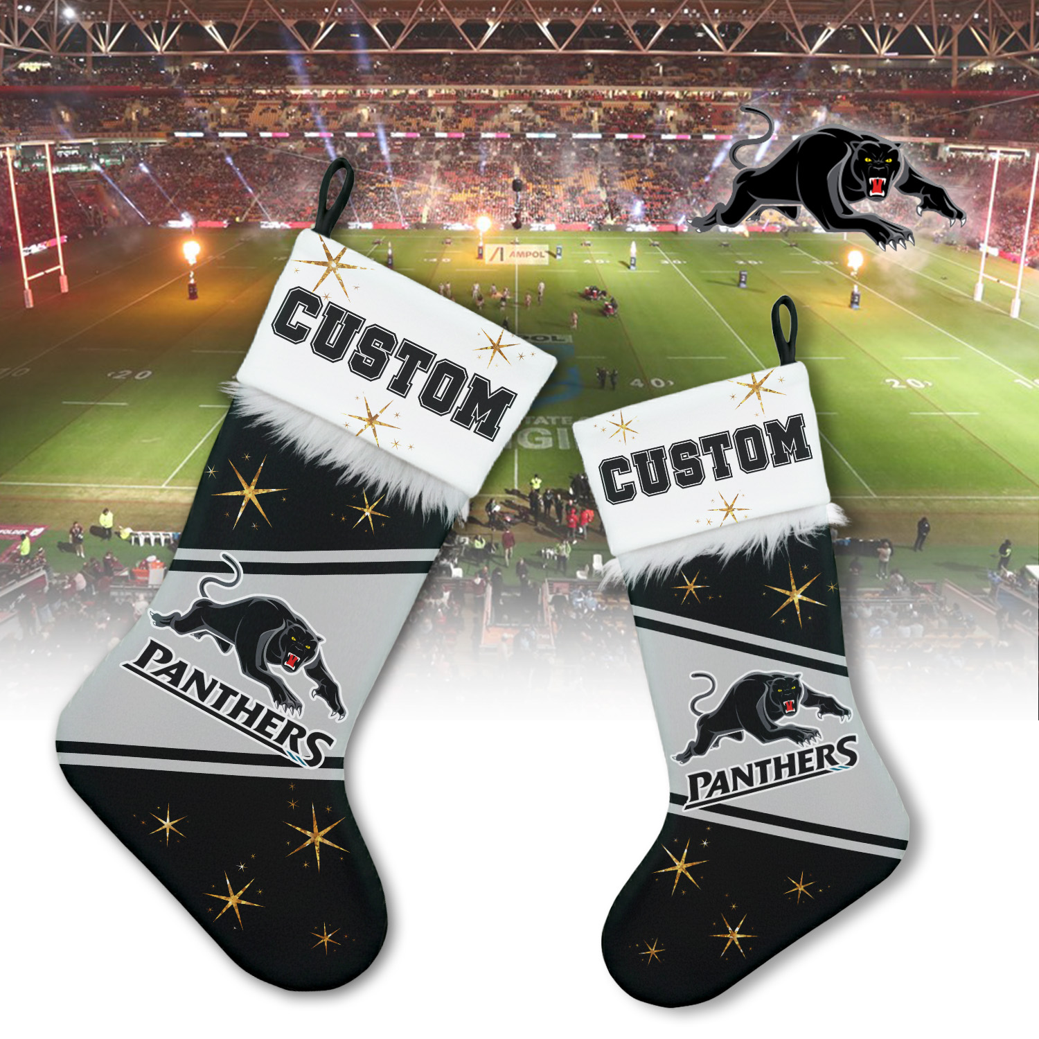 Auspiritmerch Penrith Panthers Personalized Christmas Stockings Gift For Fan