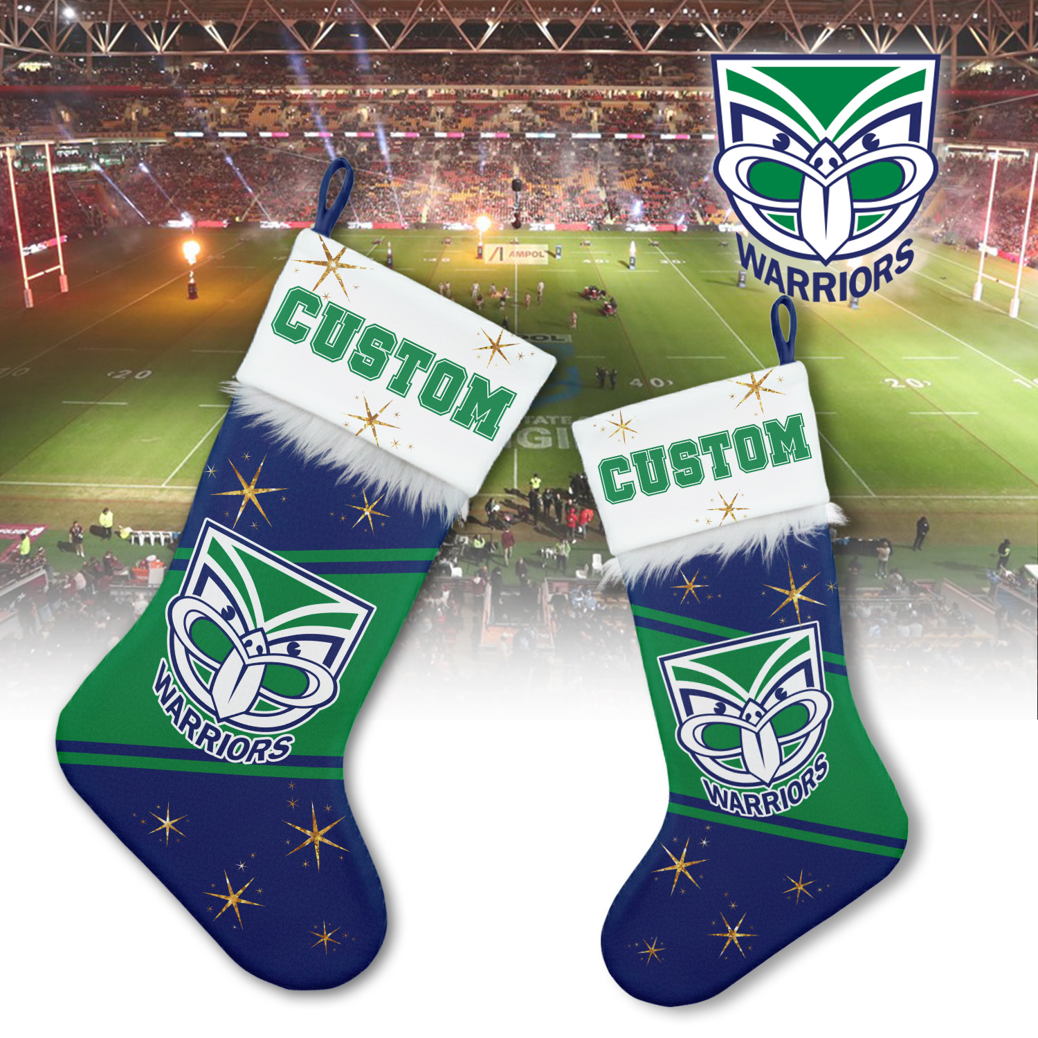 Auspiritmerch New Zealand Warriors Personalized Christmas Stockings Gift For Fan