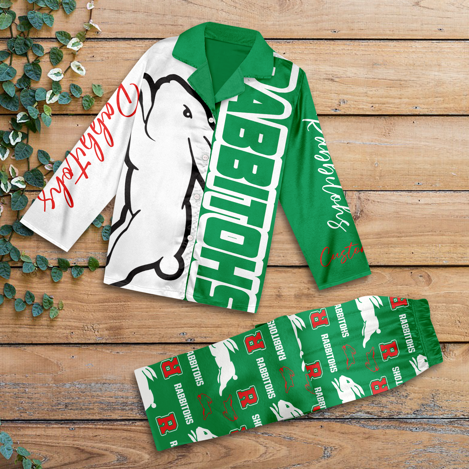 Auspiritmerch South Sydney Rabbitohs Personalized Long Pajamas Set Gifts For Fans