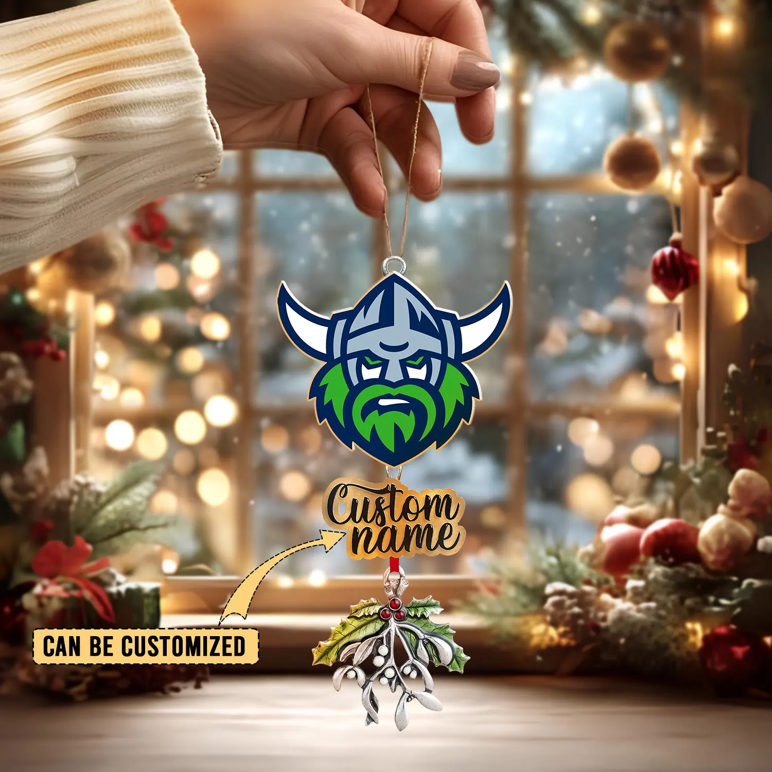 Auspiritmerch Canberra Raiders x Christmas Personalized Acrylic Ornament Gift For Fans