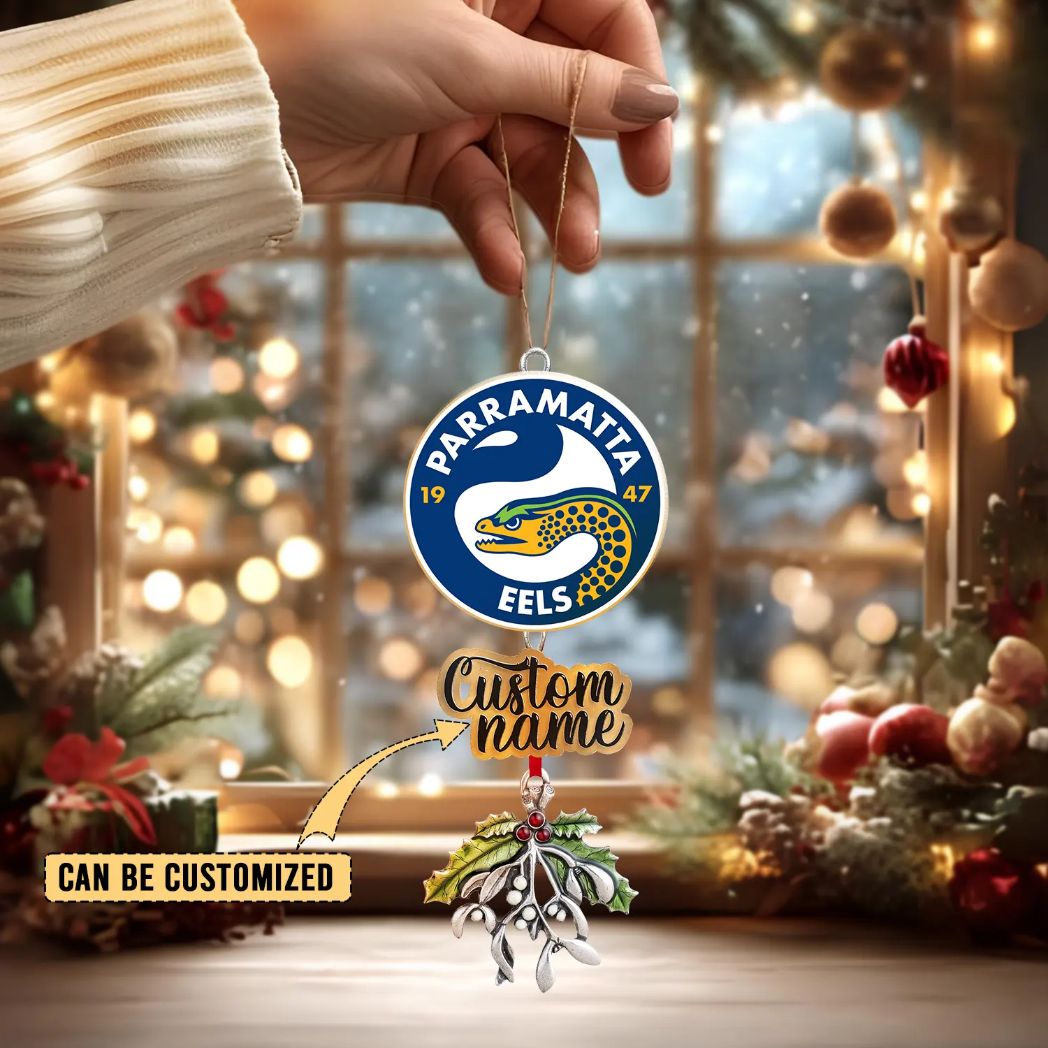 Auspiritmerch Parramatta Eels x Christmas Personalized Acrylic Ornament Gift For Fans